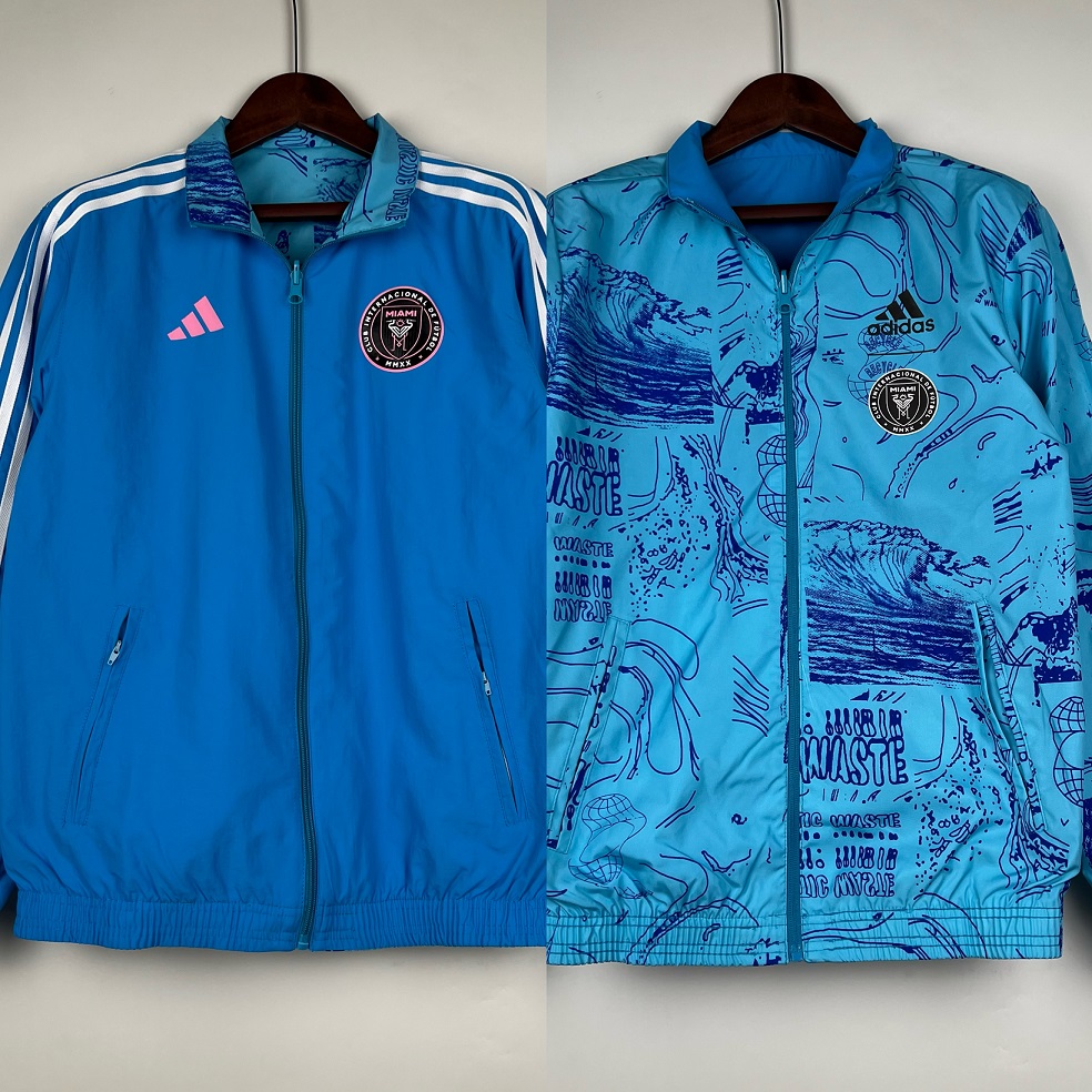 AAA Quality Inter Miami 23/24 Reversible Wind Coat-Blue